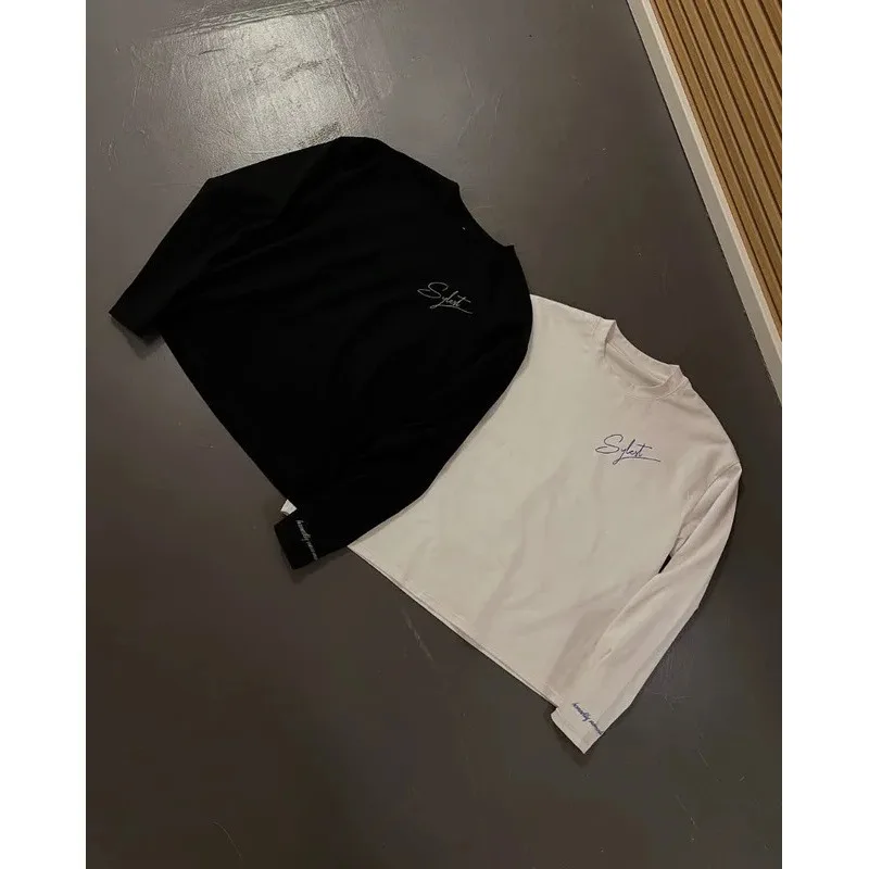 Street Trend Harajuku Hip-Hop-T-Shirt aus Baumwolle mit Digitaldruck und Rundhalsausschnitt für Männer und Frauen, Y2K-Langarmshirt