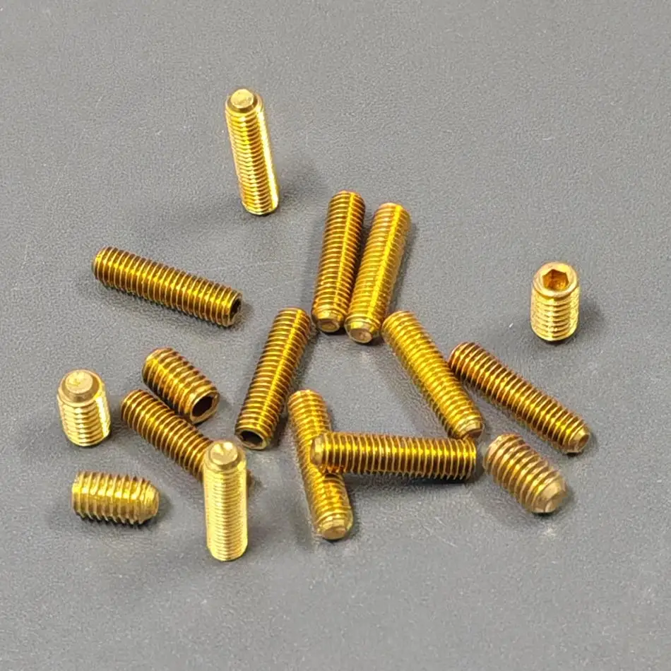 M2-M12 Brass Headless Allen Set Screws DIN916 Cup Point Hex Socket Grub Screws Industrial Fixed Fastening Bolts