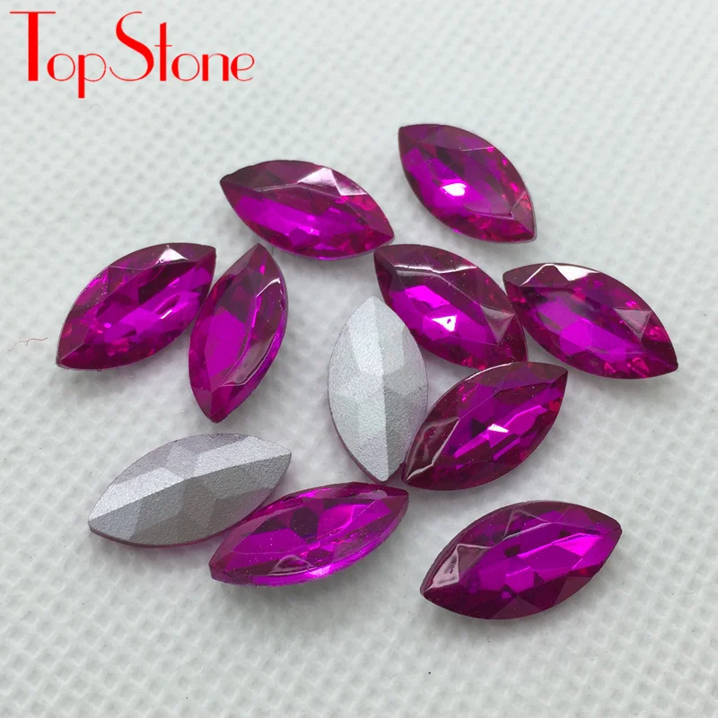 TopStone Navette يتوهم حجر الألوان Pointback الحصان العين الزجاج بلورات الراين 3x6 4x15 5x10,6x12,7x15,9x18,13x27,17x32mm #5