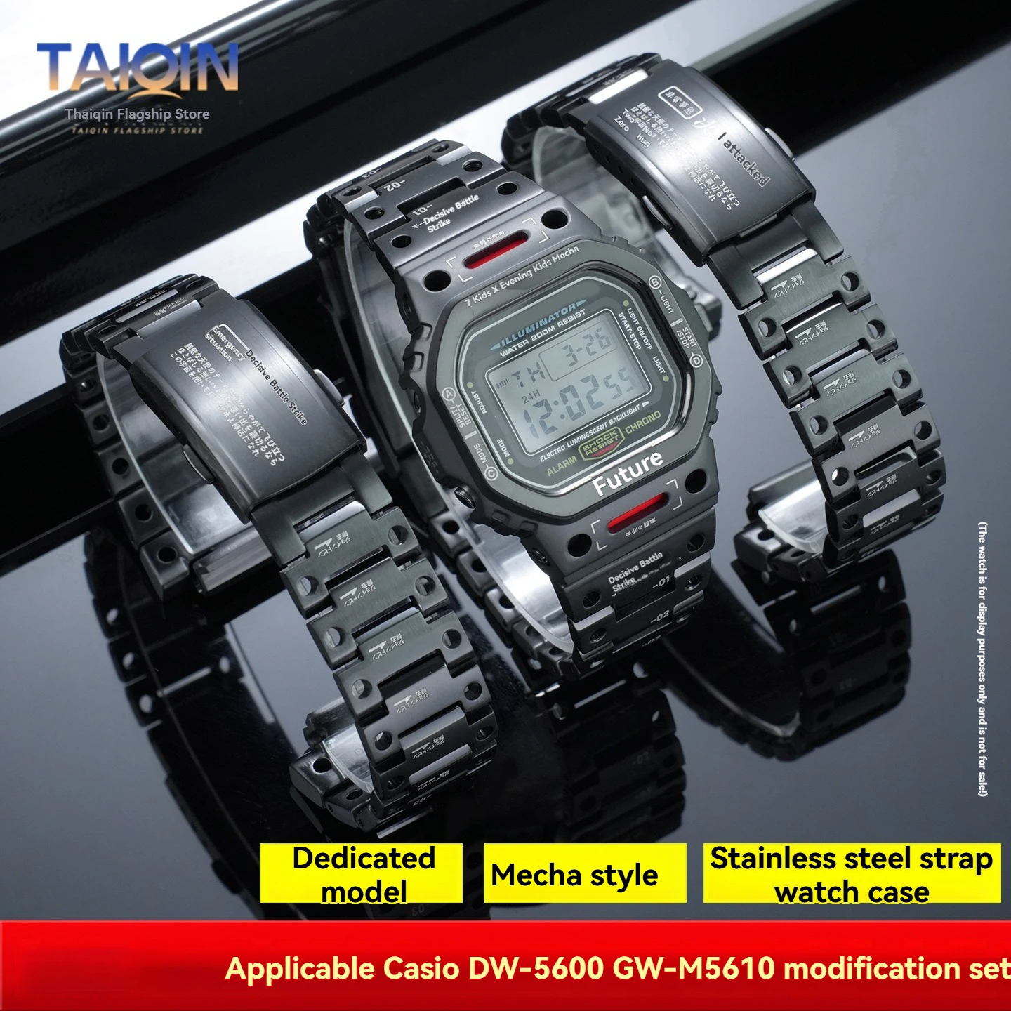 GMW-B5000 Stainless steel strap&Case Mod Kit For Casio G-Shock DW-5600 GW-M5610 GW-B5600 Mecha case Watchband retro Set Bezel