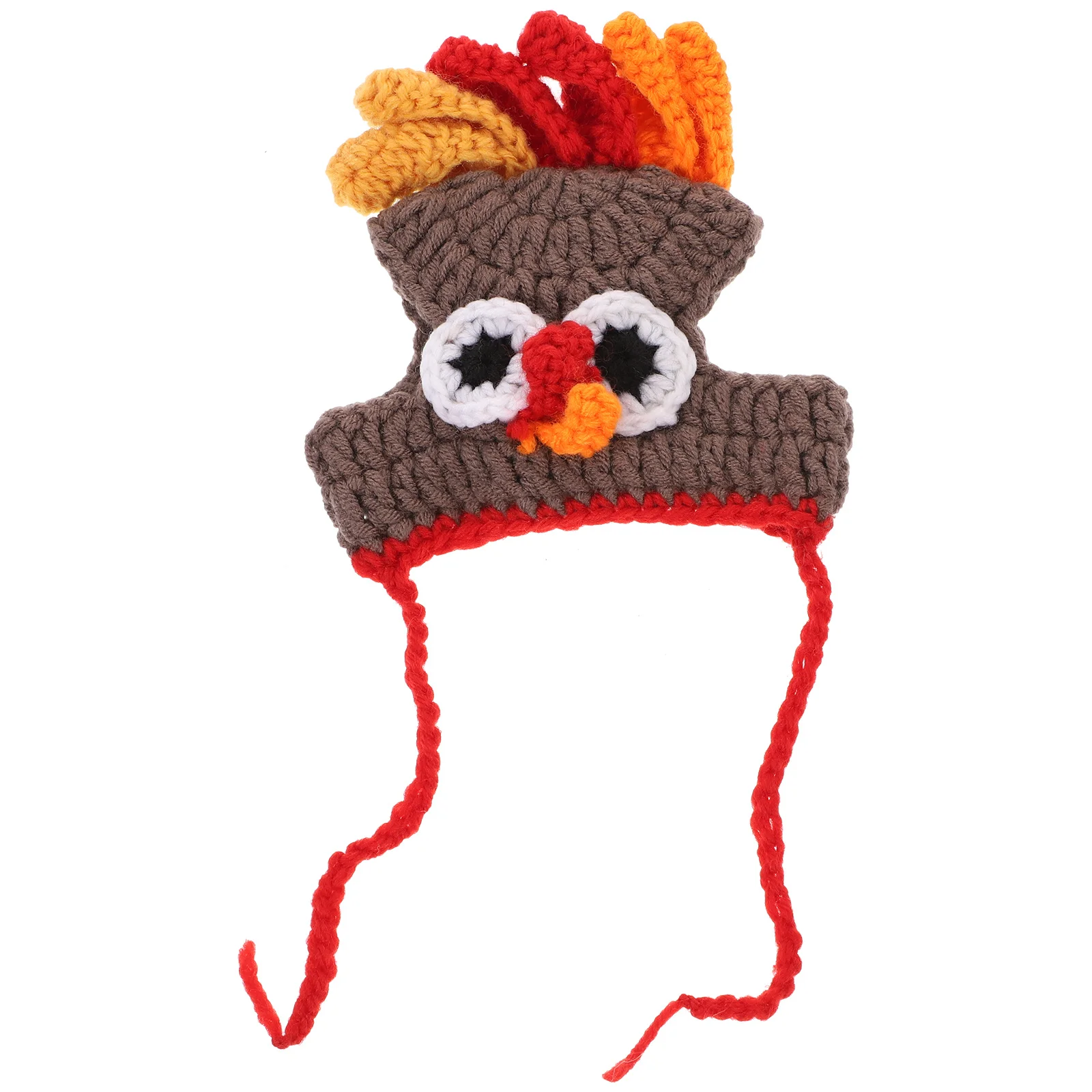 

1pc Pet Turkey Hat Premium Knitted Costume Poodle Puppy Cat Party Photo Prop 30-35Cm Comfortable Handmade Wear Resistant