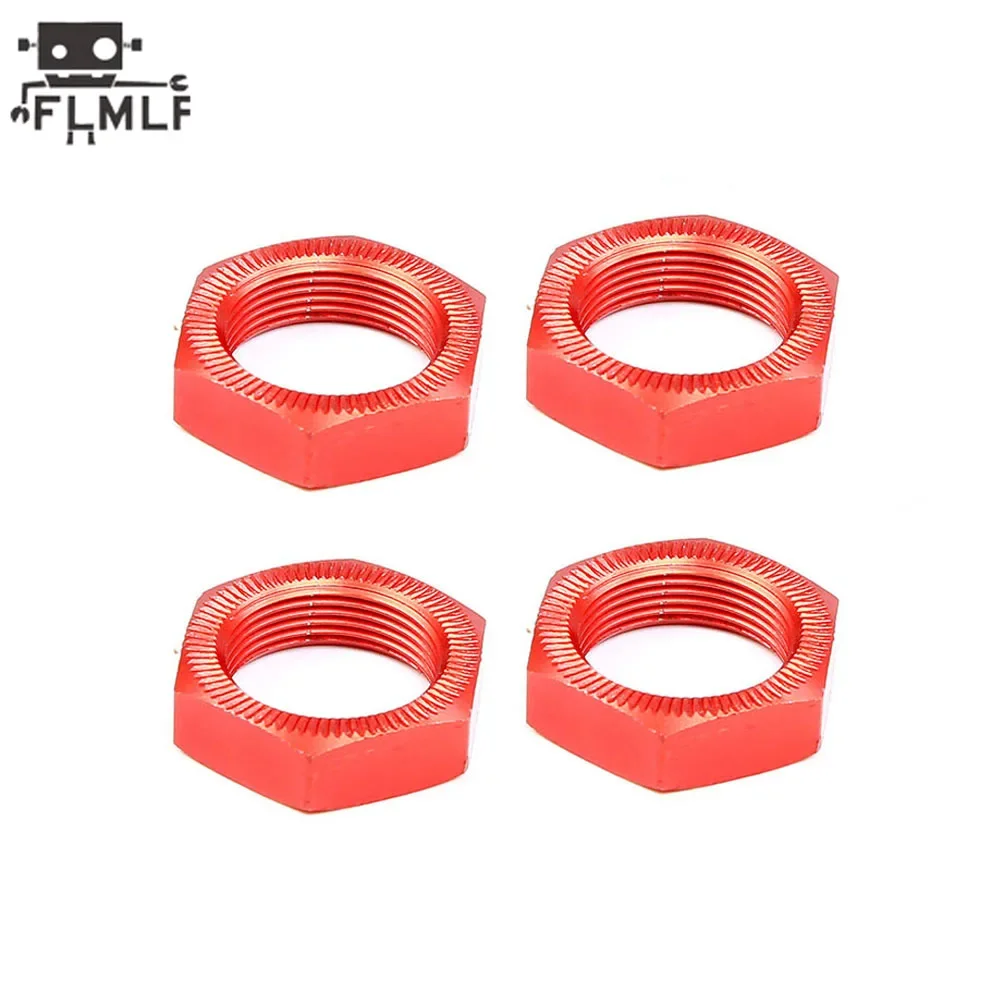 Porca de roda de metal para carro Rc, 4 peças adequadas para peças de caminhão 1/5 HPI ROFUN ROVAN KM BAJA 5B 5T 5SC SS