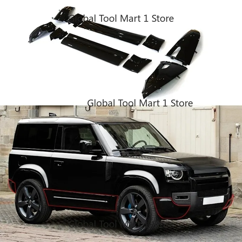 Upgrade Modification Body Door Panel High Gloss Paint Black Shine Decoration for New Defe00nder 2020+