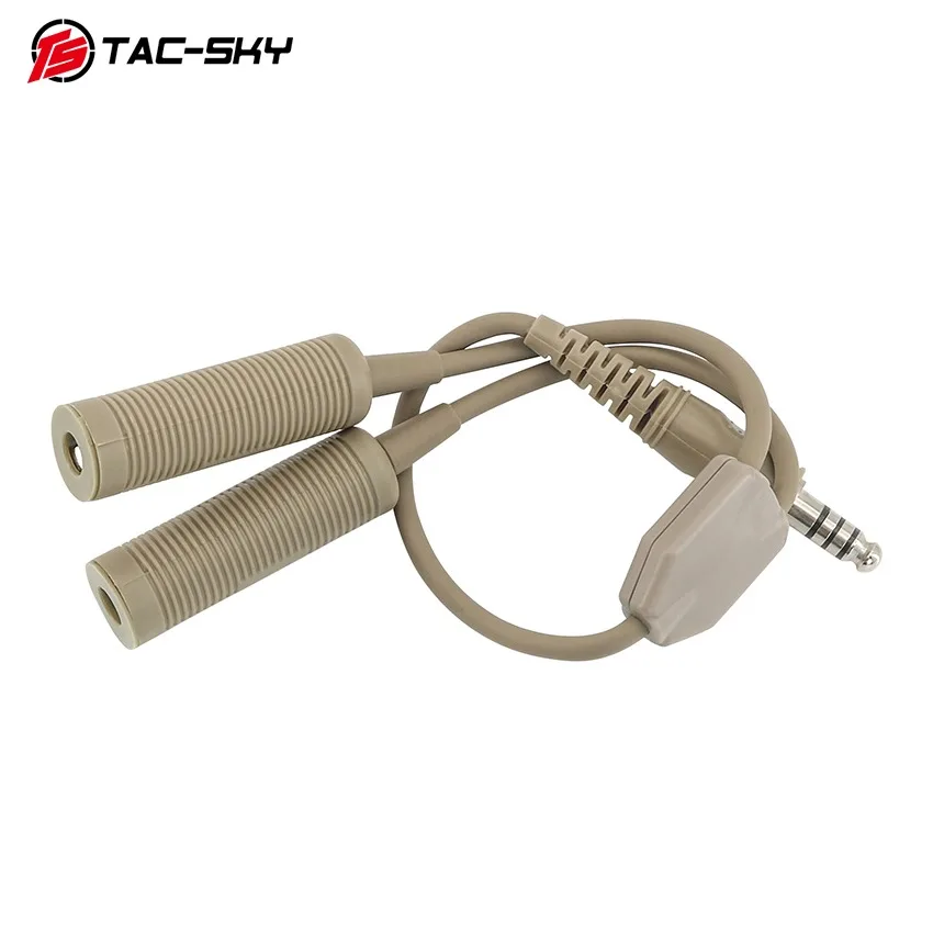 سماعة رأس TAC-SKY مزدوجة التمرير إلى كابل محول سماعة الرأس أحادي التمرير متوافق مع سماعة الرماية COMTAC/AMP/Soridn