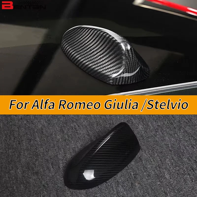 

Car roof shark fin carbon fiber decorative shell is suitable for Alfa Romeo Giulia roof antenna beautifier cover2015-2020