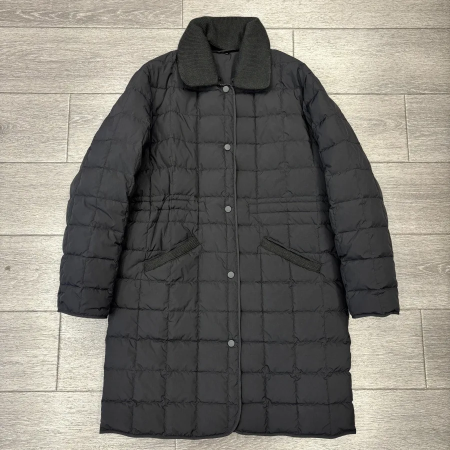 90 doudoune en duvet de canard blanc pour femme, Parka chaude à revers mi-long, légère, à la mode, nouvelle collection automne hiver