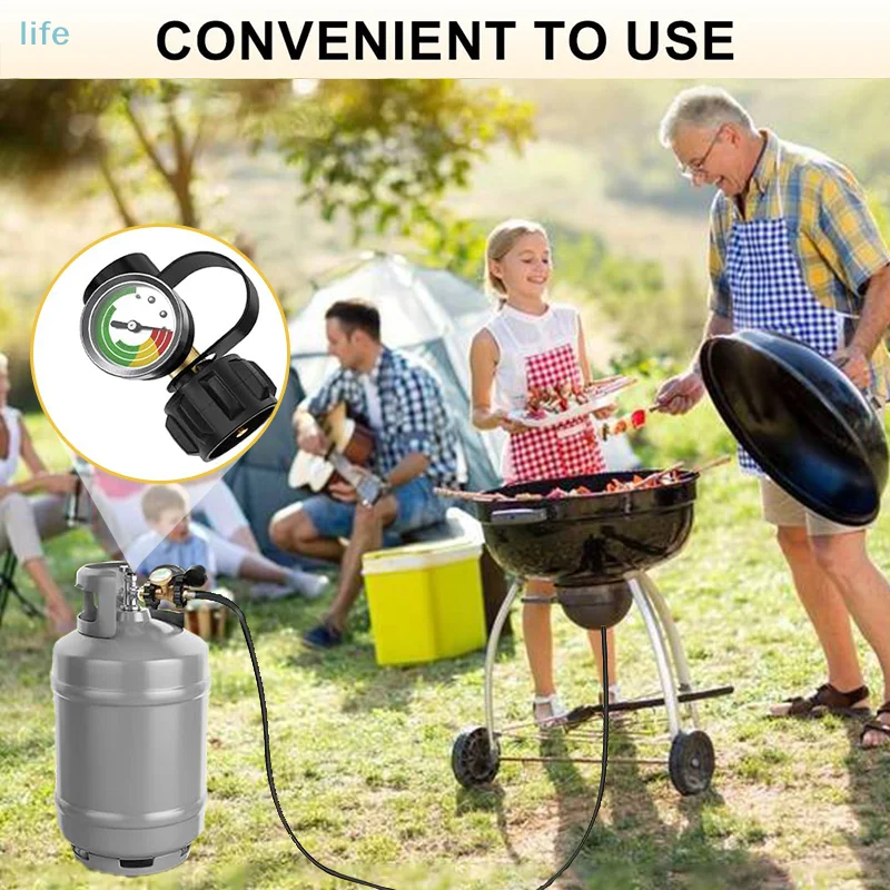 Propan-Tanklehre, 3-farbig codiert, universell für Zylinder, Grill, Heizung, Wohnmobil, Wohnmobil und mehr