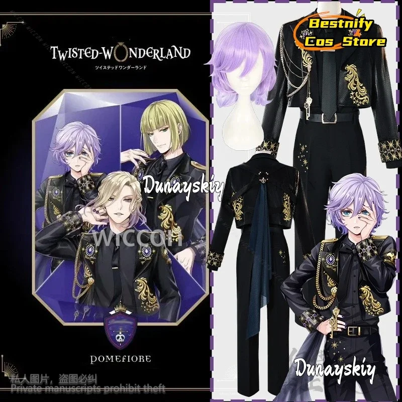 

CosplayAnime Game TwistedWonderland Cosplay Pomefiore La volonté Costume Black Coat Pants Gothic Uniform Jirai Kei Role-playing