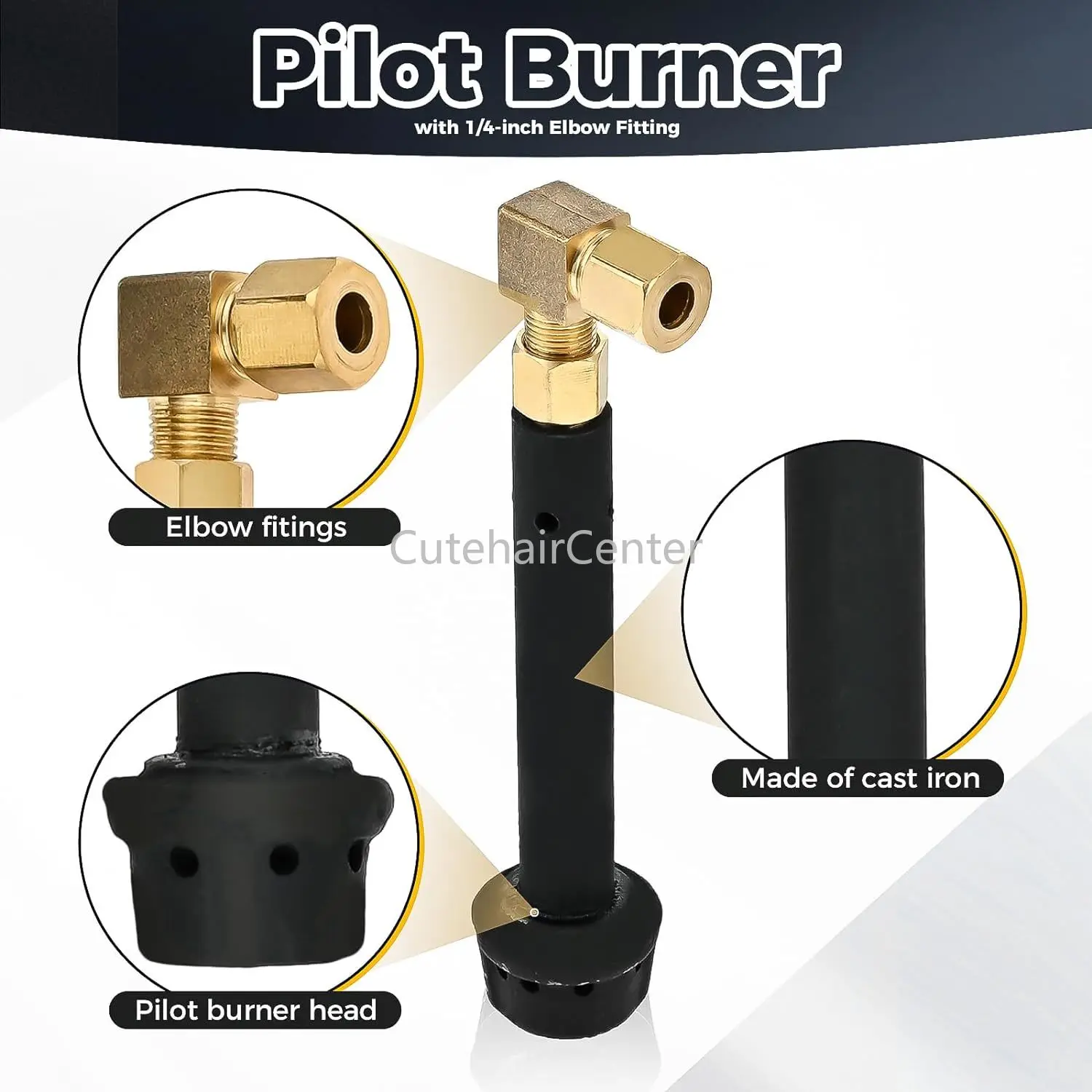 Cina Wok Jet Burner Casting besi Pilot Burner api Kit keselamatan Mini dengan fleksibel Gas Line 36 inci M10X1 1/4 "selang fitting