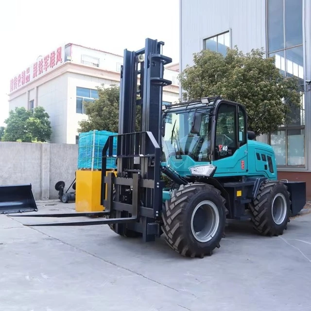 China 4-wheel Telehandler Off Road All Rough Terrain Forklift 4x4 Forklift 4ton Rough Terrain Forklifts