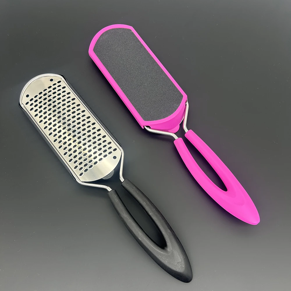 

Professional Foot File Rasp with Dust Collector Double Sided Callus Remover Pedicure Tool Stainless Steel Foot Grater for Dry