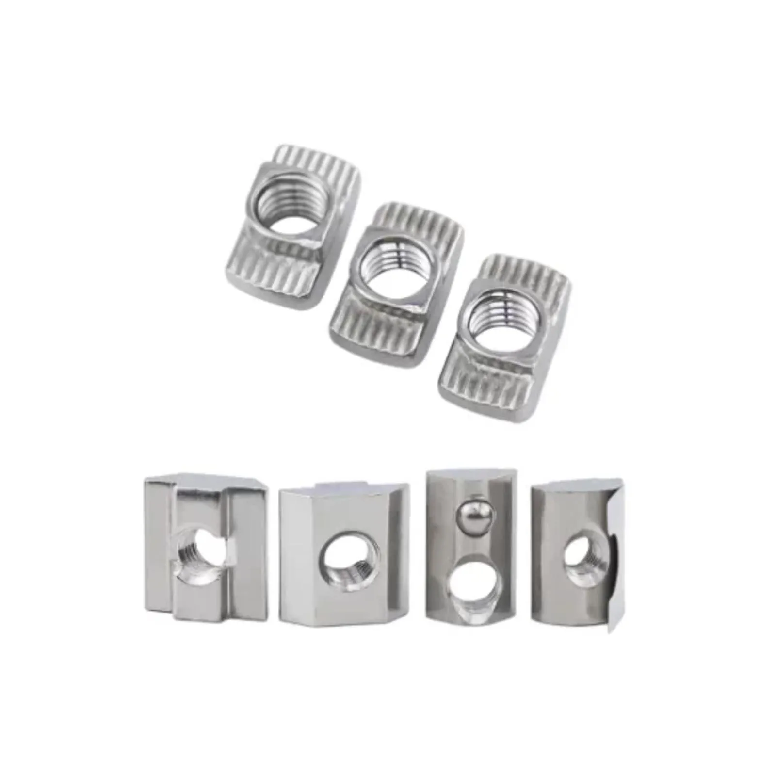 2/5pcs 304 Stainless Steel T Slot Nut 20/30/40/45 Series European Standard Slider Spring Leaf Nut M4 M5 M6 M8 M10