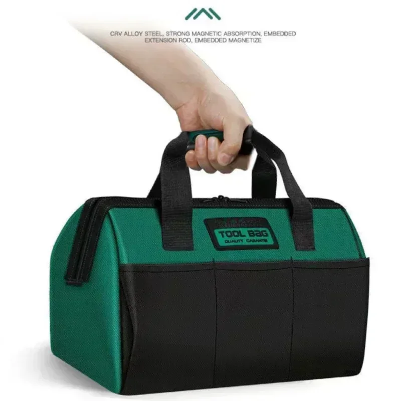 Sac à outils portable en toile épaisse pour électricien, stockage multifonctionnel, degré d\'usure, calcul, travail, 14\