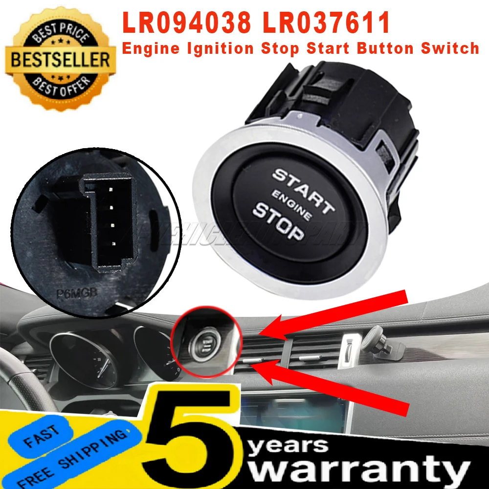 LR094038 New For Land Rover Discovery Sport L550 Range Rover Evoque 1Pc engine Ignition Stop Start Button Switch car accessories