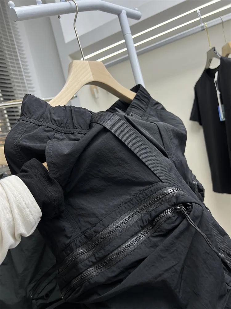 夏のメンズ Faion ルーズフィットストレートレッグアウトドアワークウェアオーツ複数のケットカジュアルパンツ 5 分の 1 の長さ