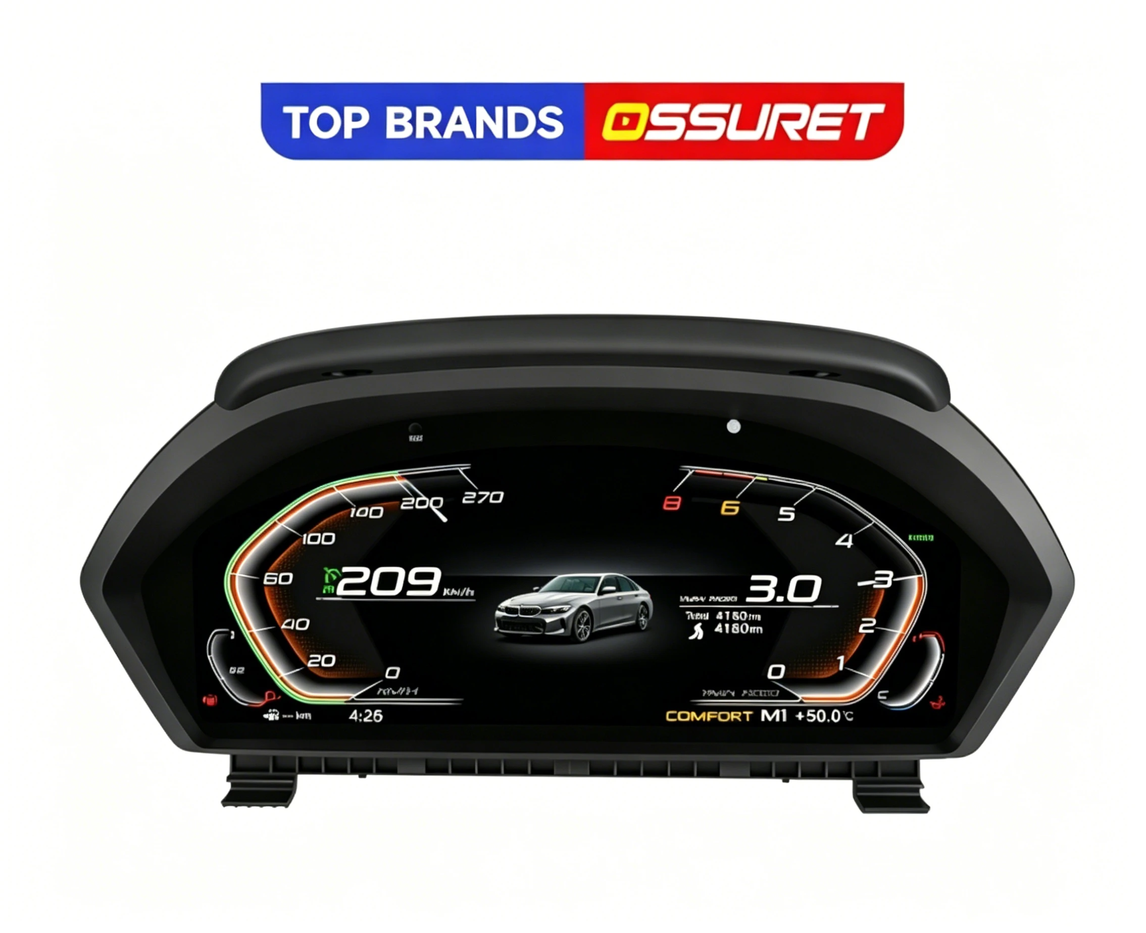 OSSURET 12,3 Zoll Digitales Kombiinstrument für BMW 3er 4er Serie F30 F31 F32 F33 F34 F36 Linux 5.4 Stabiles Betriebssystem 8GB RAM 1920*720 HD Blendfreies Multi-UI Breiter Temperaturbereich -20 ℃ ~75