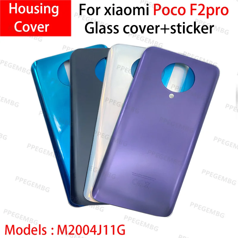 

6.67"New For Xiaomi POCO F2 Pro F2ProBack Battery Cover Glass Panel Rear Door Lid Shell Housing Case Repair Replace + Adhesive