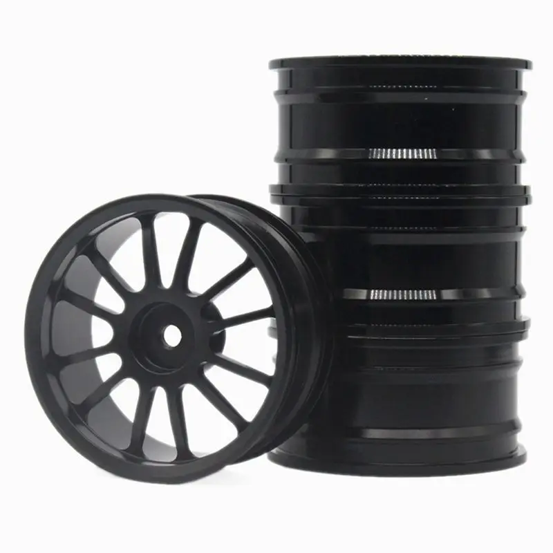 ABJX 4 Pcs Universal 1.9-Inch Aluminum Alloy Wheel Suitable for 1/10 SCX10 Simulation Flat Sports Car,Silver DROP SHIPPING
