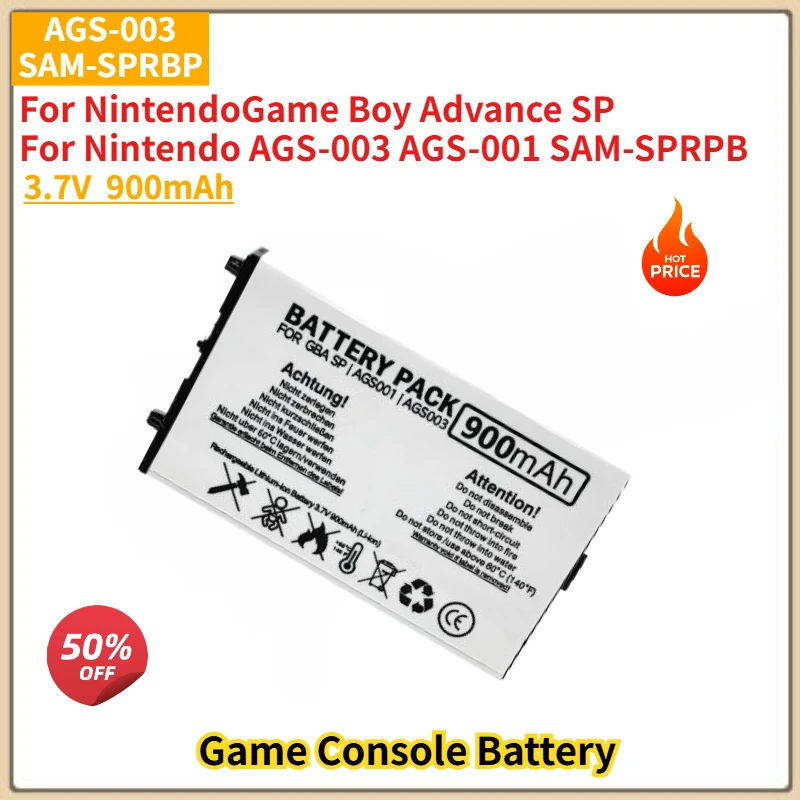 

AGS-003 SAM-SPRBP High Quality Game Console Battery 3.7V 900mAh for Nintendo Advance SP, AGS-001, GBA SP Brand New