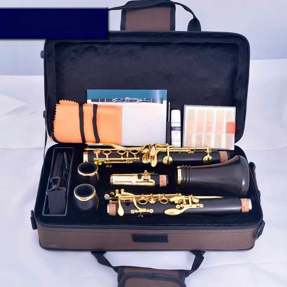 MORESKY BB Tone Clarinet 17 Keys Copper-NicKel Gold-plated Ebony Wood Customizable Made in China M62 (OEM)