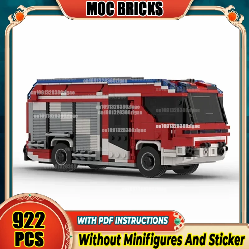 Moc Building Blocks Berlin RT Hybrid Fire Truck Engine Model Bricks Toys