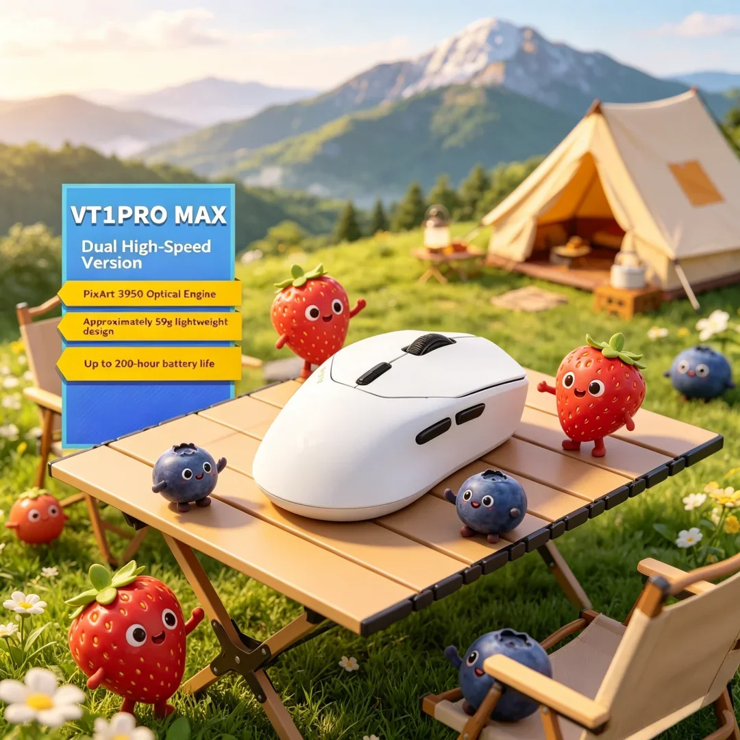 

RAPOO VT1PRO MAX Wireless Gaming Mouse 59g Ultra-Lucid 8KHz Polling Rate 30000DPI 9 Programmable Buttons Transcendent