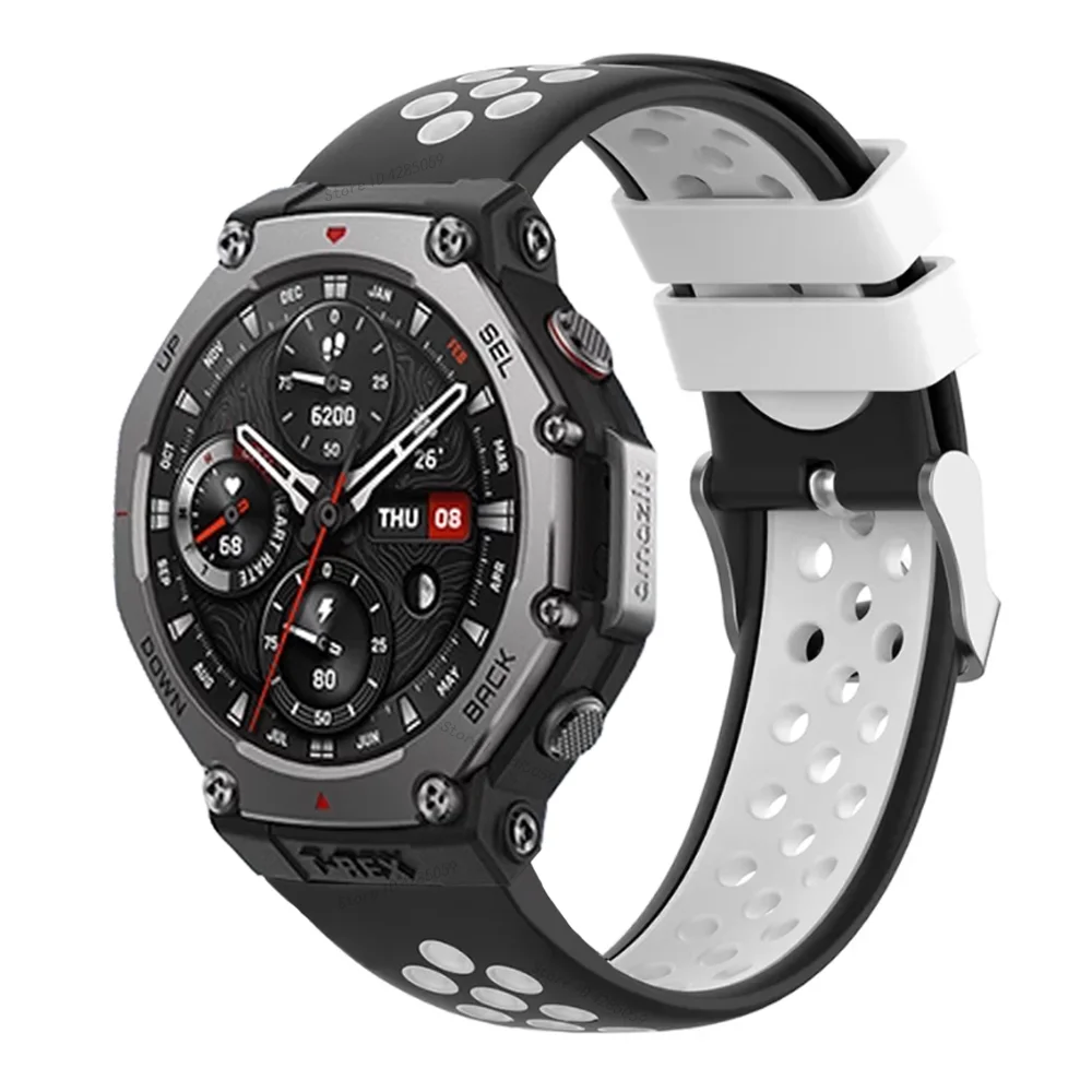 Pulseira de silicone para huami amazfit t-rex 3 pulseira de relógio inteligente para amazfit gtr 47mm 3 3pro 2 2e pulseira acessórios correa