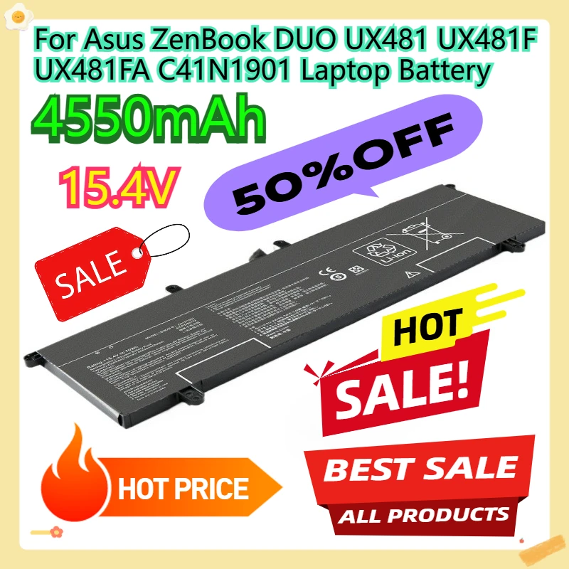 

For Asus ZenBook DUO UX481 UX481F UX481FA C41N1901 Laptop Battery
