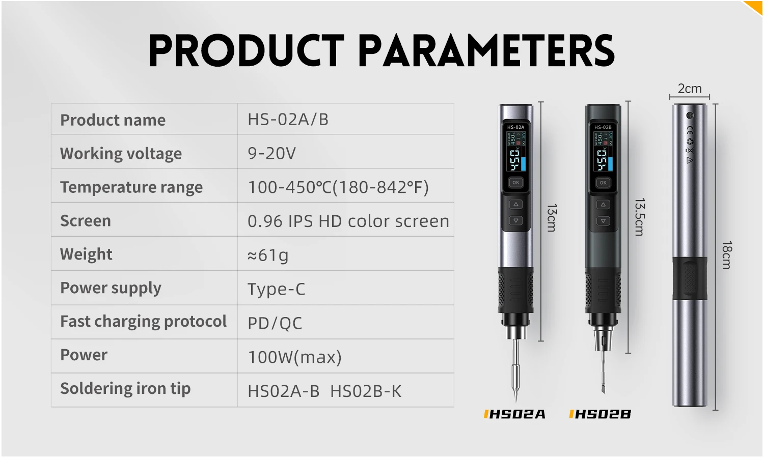 FNIRSI HS-02 Tragbares Wärme-Werkzeugkastenset, 100 W Leistung, einstellbare Temperatur, schnelle Erwärmung, Reparaturausrüstung, 100–450 ℃ für DIY-Reparatur – Detail 15