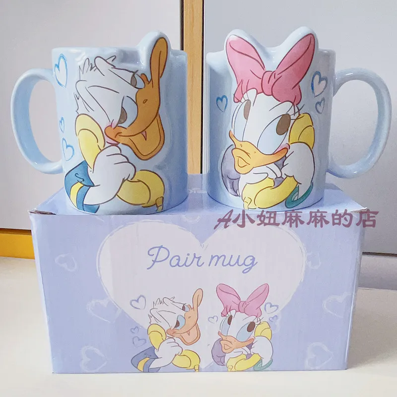 Disney Lilo Stitch Ceramic Water Cup Anime Large Capacity Mug Birthday Present Gift Girls Couples Cup Lovely Kawaii Drink Water