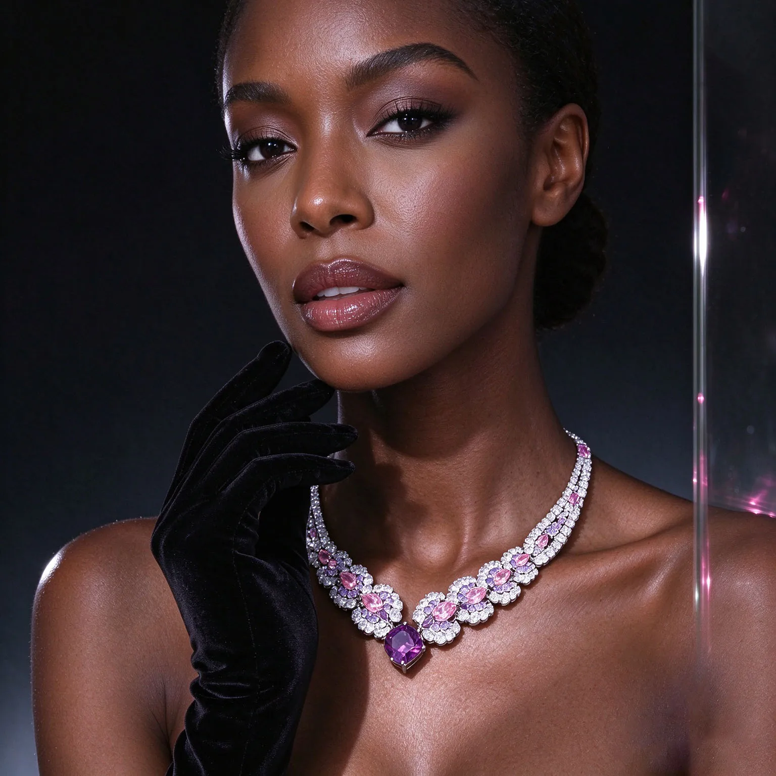 HIBRIDE New Fashion Cute Pink Necklace and Earrings and Bracelet Jewelry Set Suitable for Wedding Bridal Party Gifts S-1338