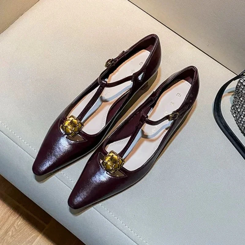 Talons hauts pointus Parker pour femmes, sandales à fleurs à la mode, printemps, été, nouvelles chaussures de fête peu profondes, escarpins pour dames, 2025