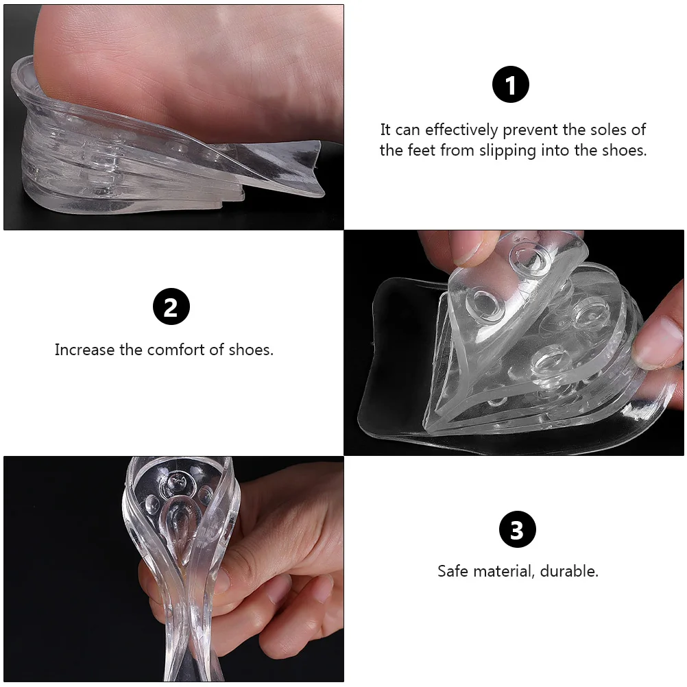 

1Pair Invisible Heighten Insole Reusable Adjustable Heel Support Breathable Shockproof Foot Protection Pad Inner Height Insoles