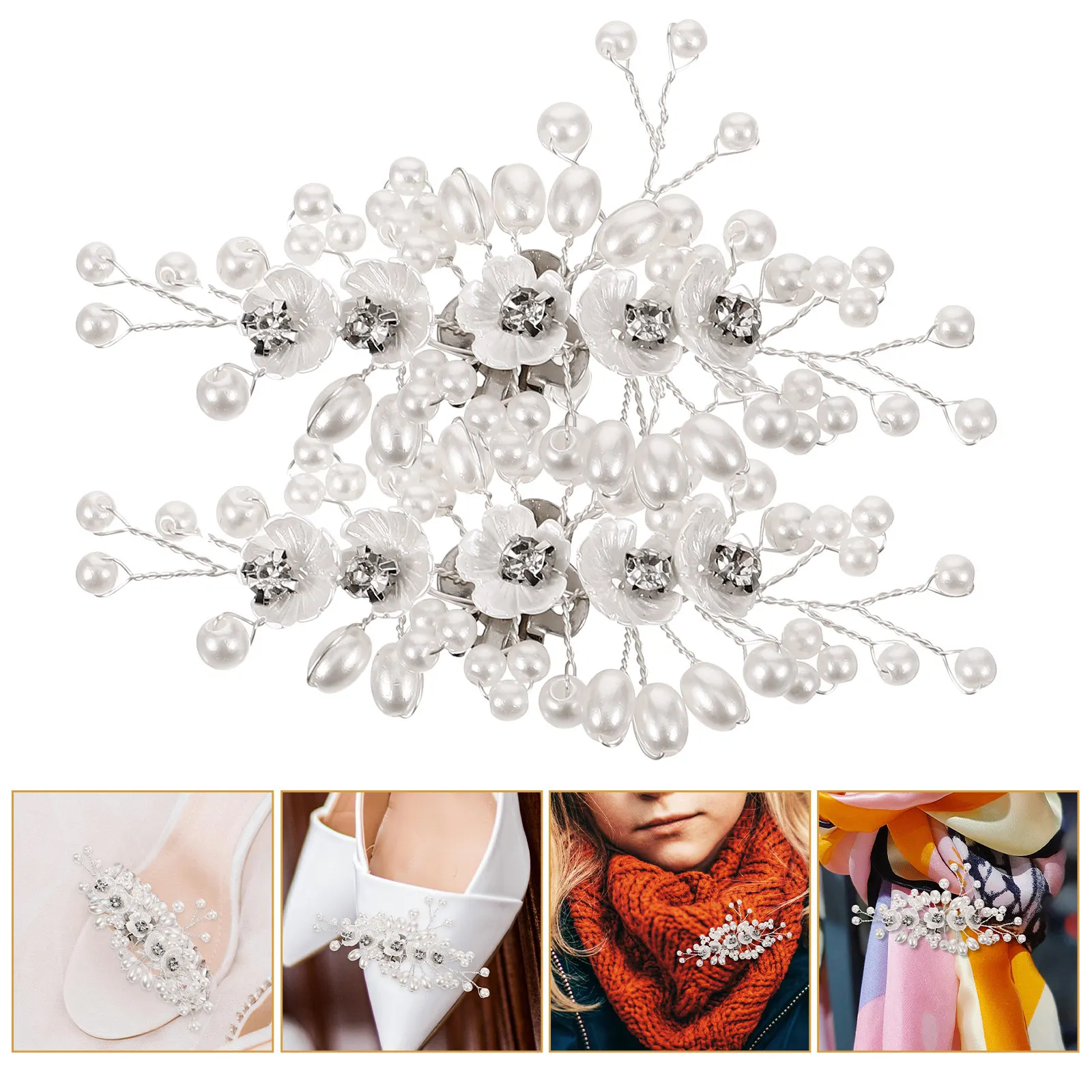 

1 пара элегантных клипс для обуви с жемчугом и стразами в виде цветов, из высококачественного сплава, украшения для обуви для невесты, на свадьбу, выпускной, вечерний выпускной, выпускной бал