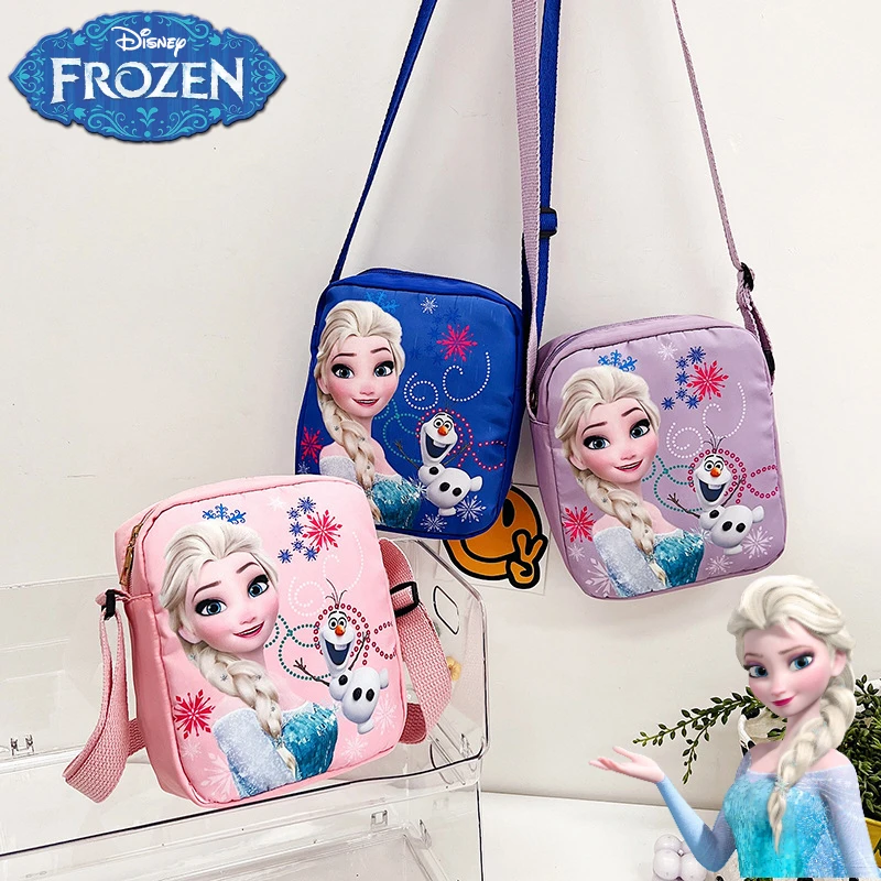 

New Disney Series Elsa Anna Crossbody Bag Cartoon Figure Frozen Fashion Princess Messenger Children Bags Portable Birthday Gifts