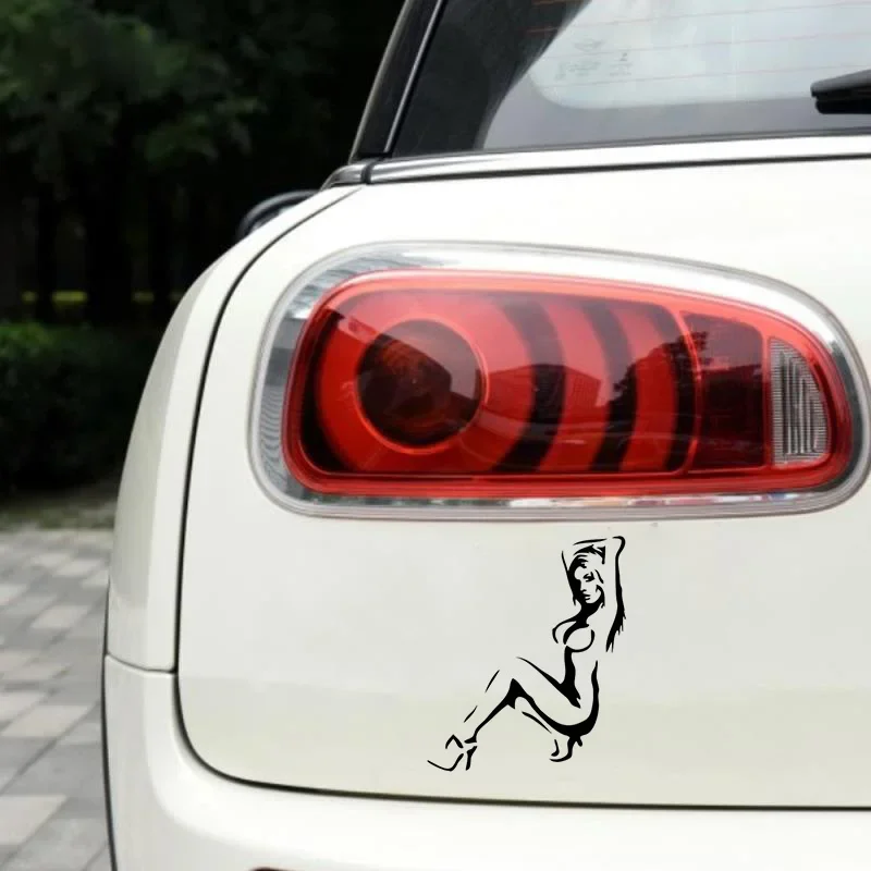 Car Sticker  Beautiful Girl Silhouette of Funny 3D Stickers and  Sticker on Car Styling Decoration Vinly Decals,13cm*16cm