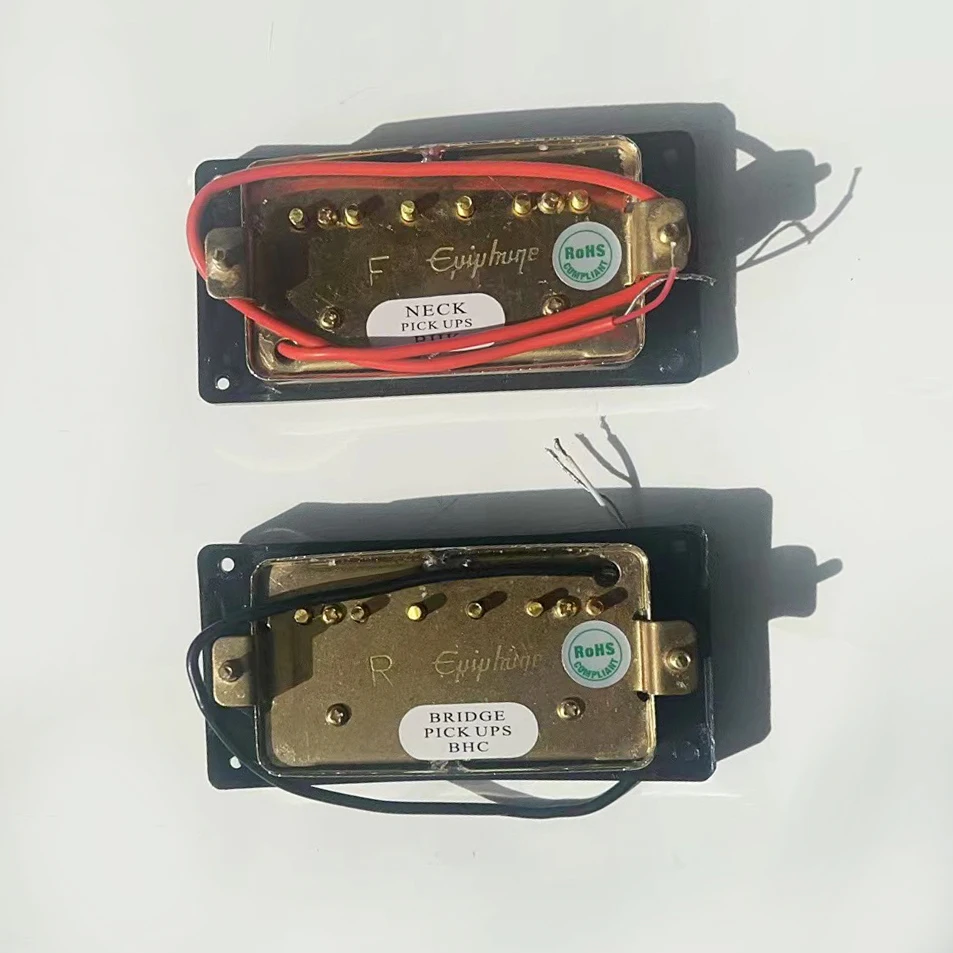 Electric Guitar Humbucker Pickups Set - Dual Coil Neck And Bridge  Black for Enhanced Sound Quality