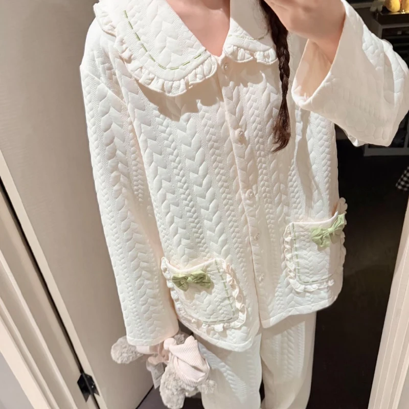 

Pajama Bamboo Sets Women Modal Classical Style Cut Silky Smooth Drape Lightweight Feel Button Detail Long Sleeve Full Length Ins