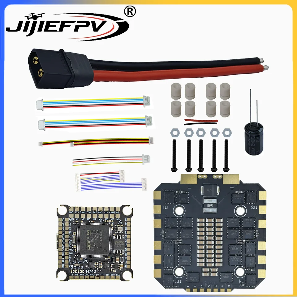 JIJIEFPV STM32H743 Flytower H743 Flugsteuerung 8S80A/12S100A ESC für FPV-Drohnen-Wettbewerbe mit 32-Bit-MCU und BLHeli_32