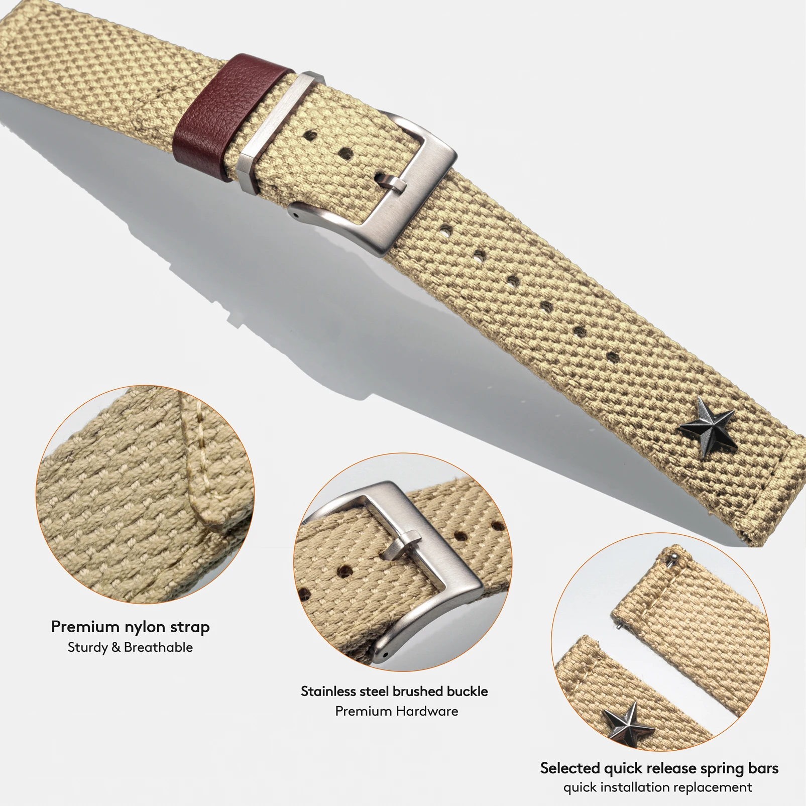 Hemsut-ブレスレット デ モントル ミリタリー パール ハッパター、ヴィンテージ時計、ブレスレット パイロット、シチズン ティムズ、18mm、22mm、24mm