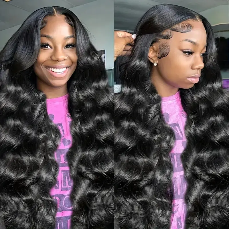 Rosabeauty HD Body Wave Nature Color 13X6 Transparent Lace Frontal Wig 13X4 Front Human Hair Glueless Wig 250% Density