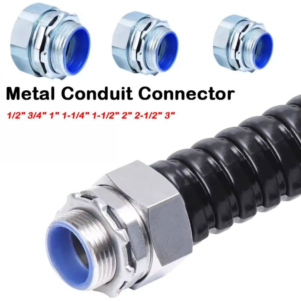 New Plastic Coated Threaded Corrugated Pipe Connector Galvanized Threaded Pipe Fitting Connector Hexagon Head Smooth Hose Joint