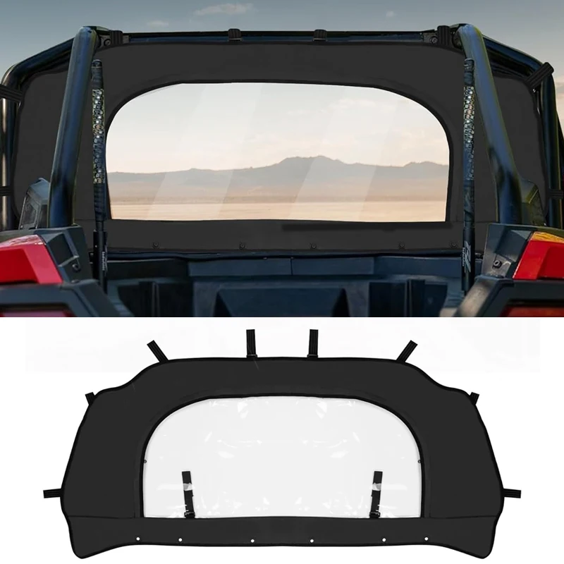 

For Polaris RZR PRO XP /RZR Turbo R 2020-2023 2024 Dustproof Rear Window UTV Black Rear Soft Windshield