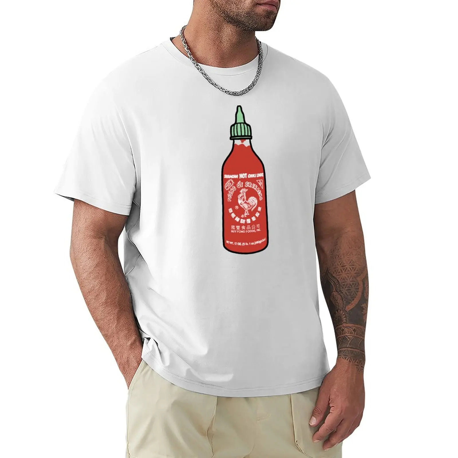 Siracha Hot Sauce T-Shirt oversizeds funnys t shirts men