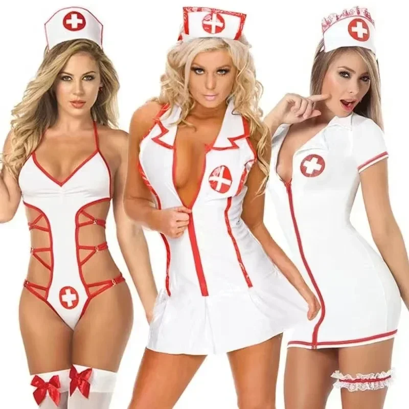 

Sexy Lingerie Cosplay Maid Nurse Uniform Women Dress Underwear Erotic Lingerie Porno Costumes Babydoll Lace Erotic Role Play