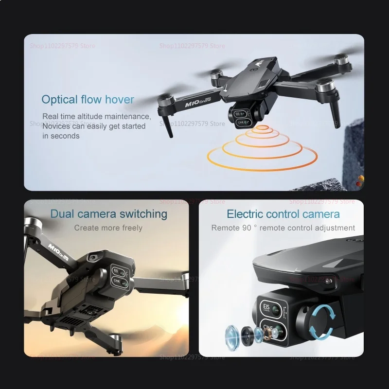 Motor sin escobillas para Dron M10 con cámara HD de 8K y Control remoto de pantalla fotogrável para cuadricópteros profesionales UAV para juguetes para adultos