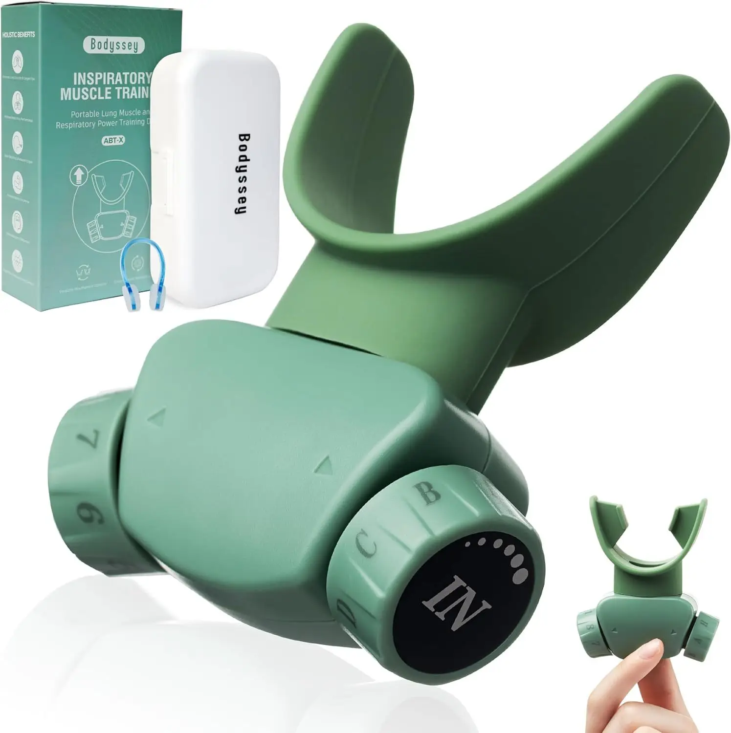 

Lung Breathing Trainer Respiratory Exercise Mouthpiece Food Grade Silicone PC+ABS Adjustable Resistance App Enabled Healthy Care