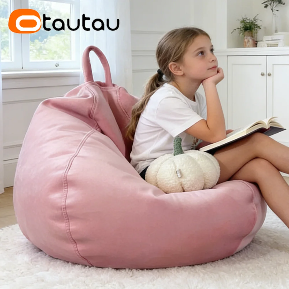 OTAUTAU Soft Milk Velvet Children Small Bean Bag Cover Corner Pouf DD183【No Filler Inside! You Need To Buy Filler By Yourself !】 view 5
