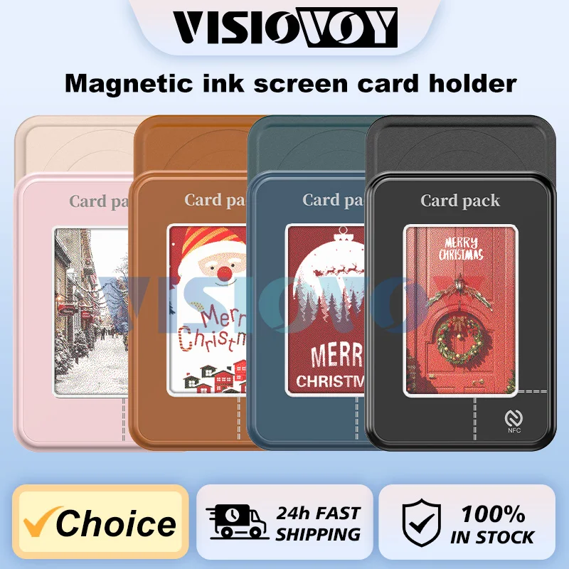 

Visiovoy Phone Case Smart Credit Card Holder 4 Color NFC E-ink Screen For Iphone For Samsung Magnetic Wallets Fundas Phone Cases