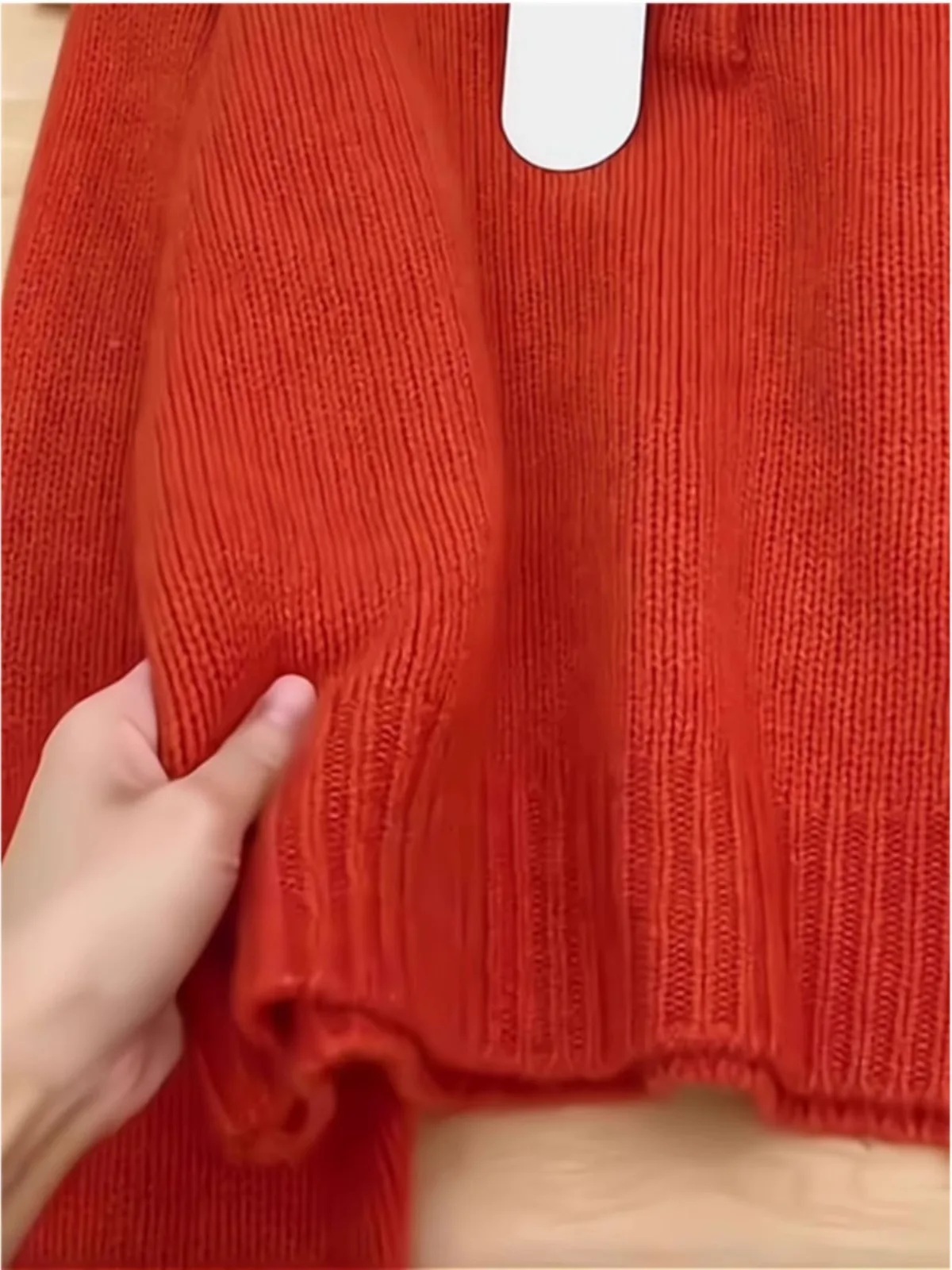 برتقالي أحمر ترتيب الأسرة طوق محبوك سترة المرأة الخريف الشتاء الأكمام البلوز النمط الفرنسي الصلبة تنوعا فضفاض لاعبا #4